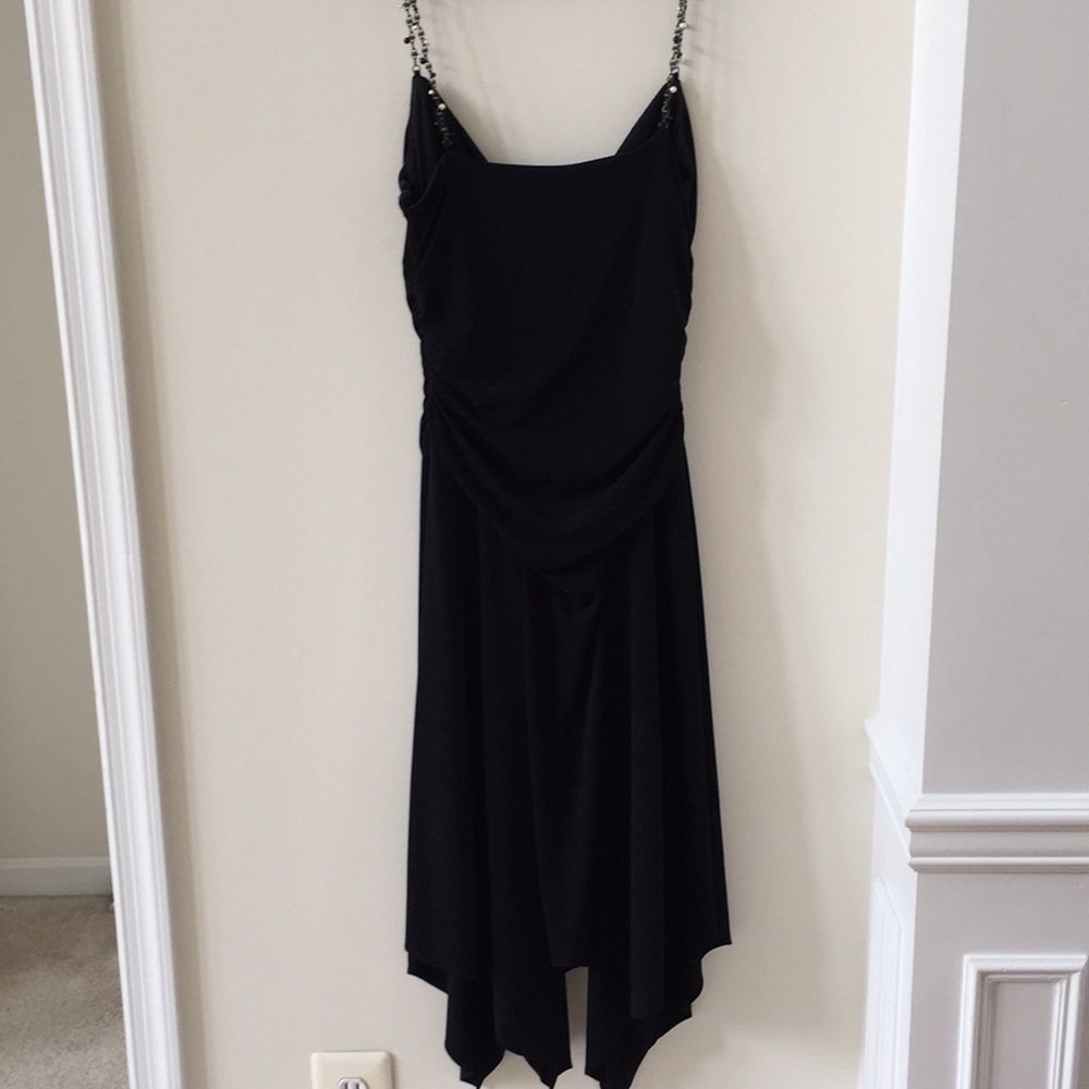 Laundry by Shelli Segal Drape Chain Strap Dress with Jagged Edge Retail for $465 - Picture 3 of 7